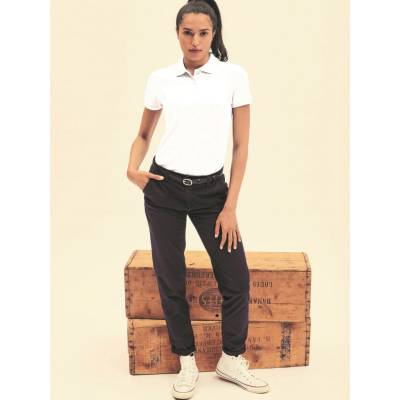 White Women's Shirt Polo Fruit of the Loom biela