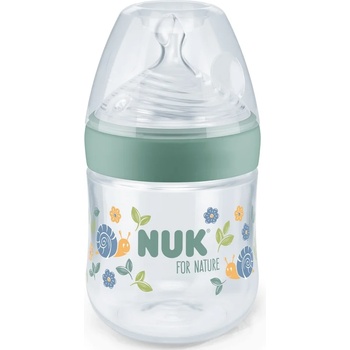 Nuk Шише със силиконов биберон NUK for Nature - 150 ml, размер S, Зелено (10743074)