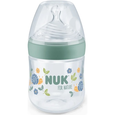Nuk Шише със силиконов биберон NUK for Nature - 150 ml, размер S, Зелено (10743074)