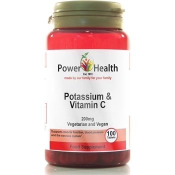 Power Health Калий 200mg + Витамин С 50 mg 100 таблетки | Power Health (002132 (PPT100) PWH)