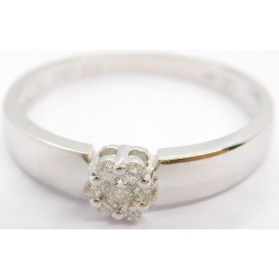 Klenoty Budín diamantový zásnubní zlatý prsten z bílého zlata HKD21