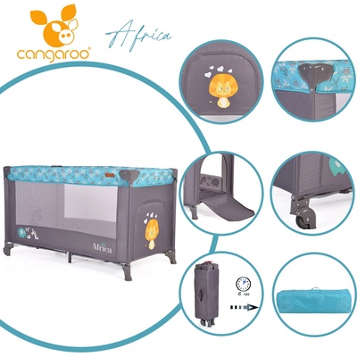 Cangaroo Детска кошара Africa тюркоаз (3800146248253)
