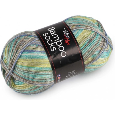 Prima-obchod Pletací příze Bamboo Socks / ponožkovka 100 g, barva 10 (7907) zelená