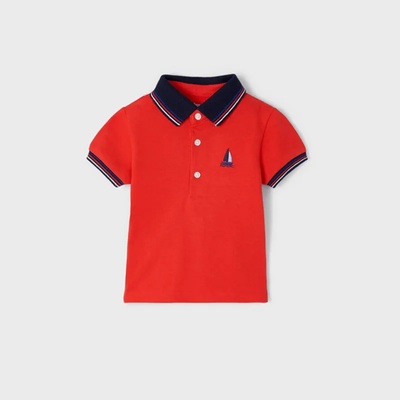 MAYORAL Поло тениска за бебе момче в цвят диня с лодка Майорал