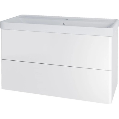 Mereo Siena, kúpeľňová skrinka s keramickým umývadlom 101 cm, biela lesk CN4121