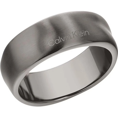 Calvin Klein Pánský šedý prsten z oceli Metallic Waves 35100036