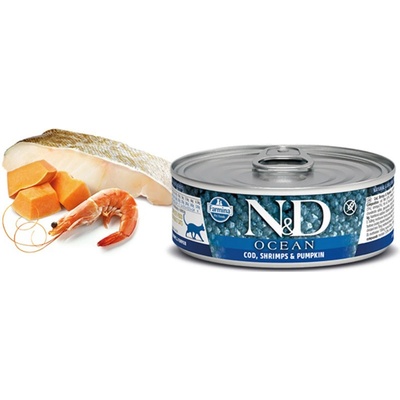 N&D CAT OCEAN Adult Codfish & Shrimps & Pumpkin 70 g