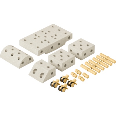 Комплект за игра Modu - Explorer set, пясъчно сиво-медено златисто (MODU-SET-EXP-SG-HY)