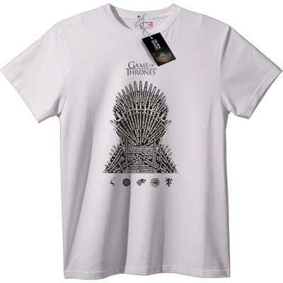 NOONEBRAND Тениска Game of Thrones Железен Трон - 2XL, White