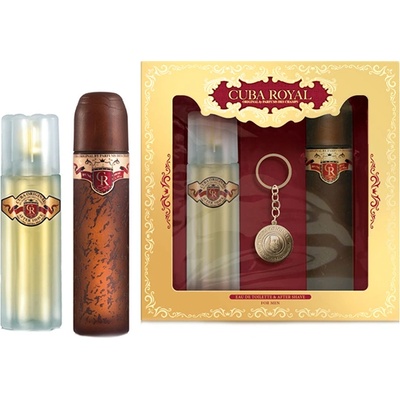 Cuba Royal подаръчен комплект с тоалетна вода 100мл, афтършейв 100мл и ключодържател за мъже 1 бр