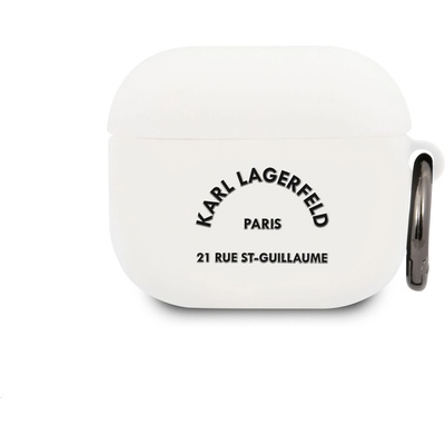 KARL LAGERFELD Калъф Karl Lagerfeld Rue St Guillaume Silicone Case за AirPods 3 - Бял