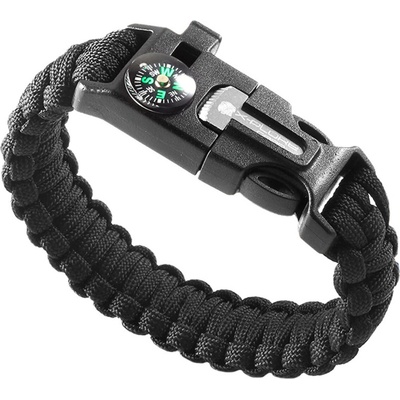 Náramek přežití Paracord 5 v 1 Barva: Černá – Zboží Dáma