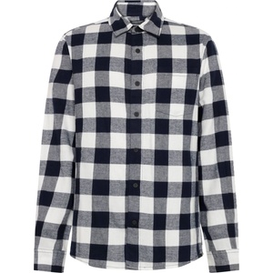KnowledgeCotton Apparel Мъжка риза с копчета KnowledgeCotton Apparel Regular Fit Checkered Flannel Shirt - Blue Check - размер XL (033-2927-0114)