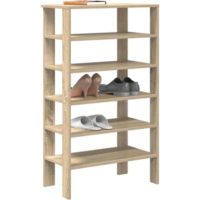 vidaXL Етажерка за обувки, дъб сонома, 61x32x105 см, инженерно дърво (859862)