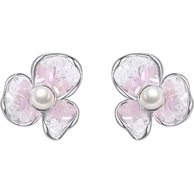 JAY náušnice s růžovými raw krystaly stříbrné zapínání JAY-9101-ZS560153 Růžová Bílá