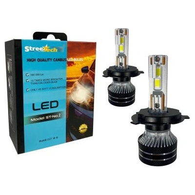 Лед крушки - Bi Led система H4 Streetech модел STN2 за фарове - 150 000 Лукса, 45W - Canbus 6000K - 1500% повече светлина