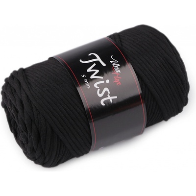 Prima-obchod Bavlněná pletací příze Twist macrame 500 g rozčesávací, barva 13 (8001) černá