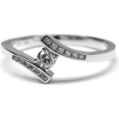 Klenoty Budín zásnubní prsten z bílého zlata s diamanty J 28269 17