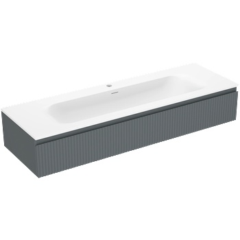 Mexen Rivel шкафче за баня 140 см с мивка Vela, 1 чекмедже, гофрирано, графит (91A20-14023-1-BF66-W23M01)