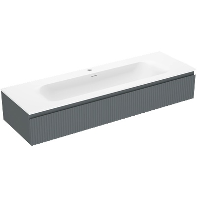 Mexen Rivel шкафче за баня 140 см с мивка Vela, 1 чекмедже, гофрирано, графит (91A20-14023-1-BF66-W23M01)