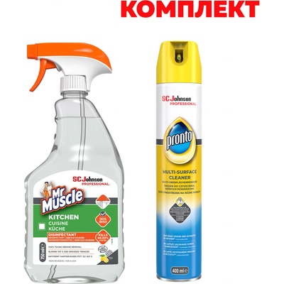 Mr Muscle Mr. Muscle, за почистване на кухня, 750 ml, в комплект с Pronto Multi Surface, 400 ml