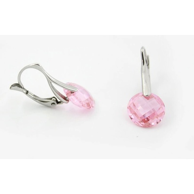 Foxette náušnice z chirurgické oceli se zirkony Indulgence Růžová / PVD zlatý F-1129