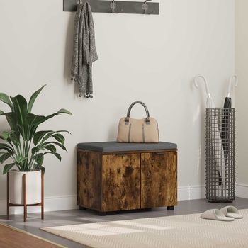 vidaXL Пейка за коридор с възглавница Димян дъб 60 x 38 x 46 см (891476)