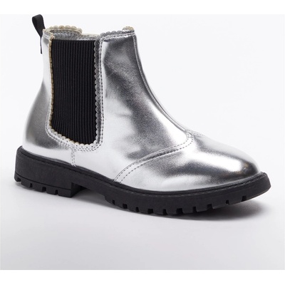 Be You Silver Contrast Sole Chelsea Boot - Silver