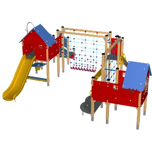 Playfactory КОМБИНИРАНО ДЕТСКО СЪОРЪЖЕНИЕ two houses ps0024 (ps0024)