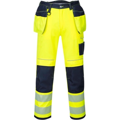 Portwest T501 PW3 Hi Vis Pracovné nohavice OT501 Žltá Námornícka modrá