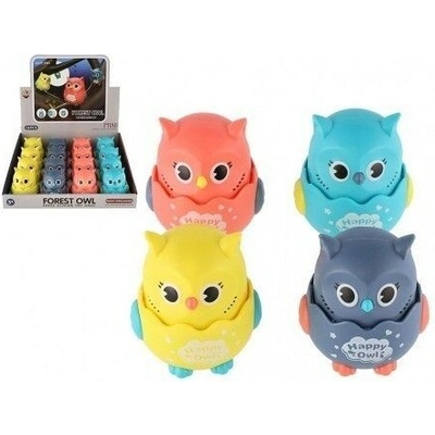 TEDDIES Plastová sova na stláčanie a zotrvačník