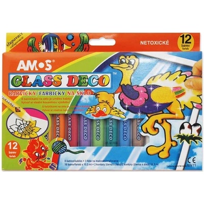BARVY NA SKLO AMOS SADA 12ks/10,5 ml 1493