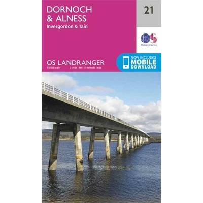 mapa Dornoch a Alness 1:50 t.