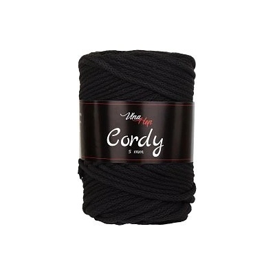 Vlna-hep Cordy šňůry 5mm - 8229 hnědo-černá