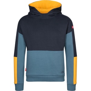 TROLLKIDS Детски суичър Trollkids Kid's Rondane Sweater Hoodie - Black / Steel Bue / Mango - размер 176 (EU) (704-3541-0120)