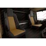  Комплект 1+1 тапицерия от еко кожа за man tgx euro 6 2021+ - бежово-черно