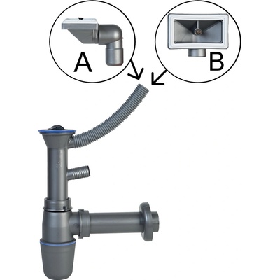 Novaservis Sifon drezový otvor 49mm s prepadom, plast NSP49