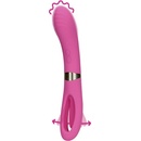 Loveline Double-Sided Flapping and G-Spot Vibrator Exuberant Pink silikónový vibrátor na bod G 23 x 3,6–4,2 cm