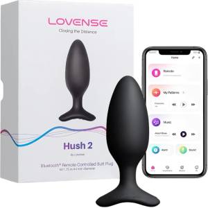 Lovense Hush 2 M - Анален вибратор с управление чрез приложение (45 мм, черен)