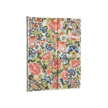 Little, Brown Book Group 2026 Pear Garden (Peking Opera Embroidery) Ultra 12-month Horizontal Hardcover Flexi Dayplanner 2026 (Wrap Closure) | Paperblanks