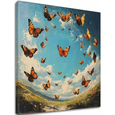 Obraz Kruh Motýľov - Harmónia v Prírode - 100x100 cm