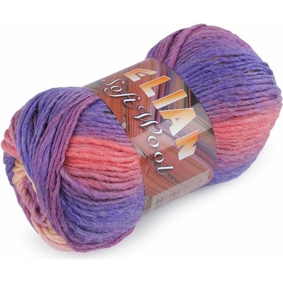 Pletací příze Soft Wool 100 g Elian - 7 (87185) fialová