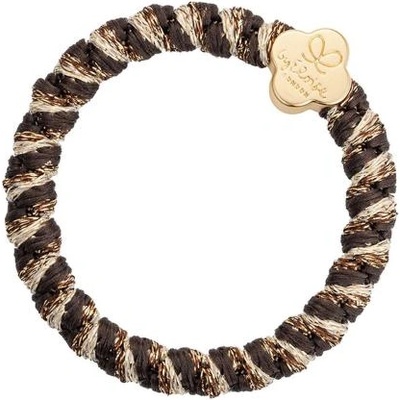 By Eloise London Woven Gold Quatrefoil гривна / ластик за коса цвят кафяв
