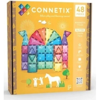 Connetix Glitter Castle se třpytkami 48 ks