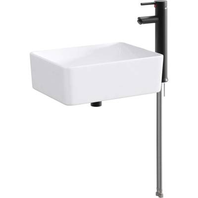 vidaXL Мивка за баня Матово черно 40, 5 x 30, 5 x 13 см Метал (890249)