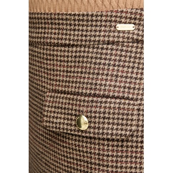 Barbour Вълнена пола Barbour SOPHIA в кафяво къса с кройка тип молив LSK0130 (LSK0130)