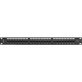 Lanberg patch panel 24 port 1U 19" CAT. 6 utp with cable organizer black (PPU6-1124-B)
