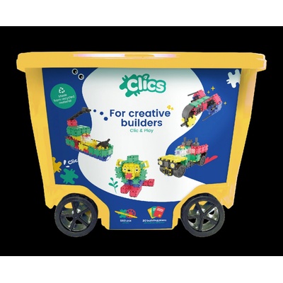 Clics Toys Ekologická stavebnica Rollerbox 560 ks