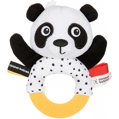 Canpol babies Senzorická hračka s hryzátkom a hrkálkou Boo Panda