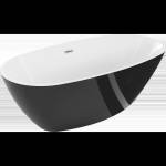 Mexen Eris самостоятелна вана 180 x 80 см, бяла/черна, хромирано преливане (53441808075-01)